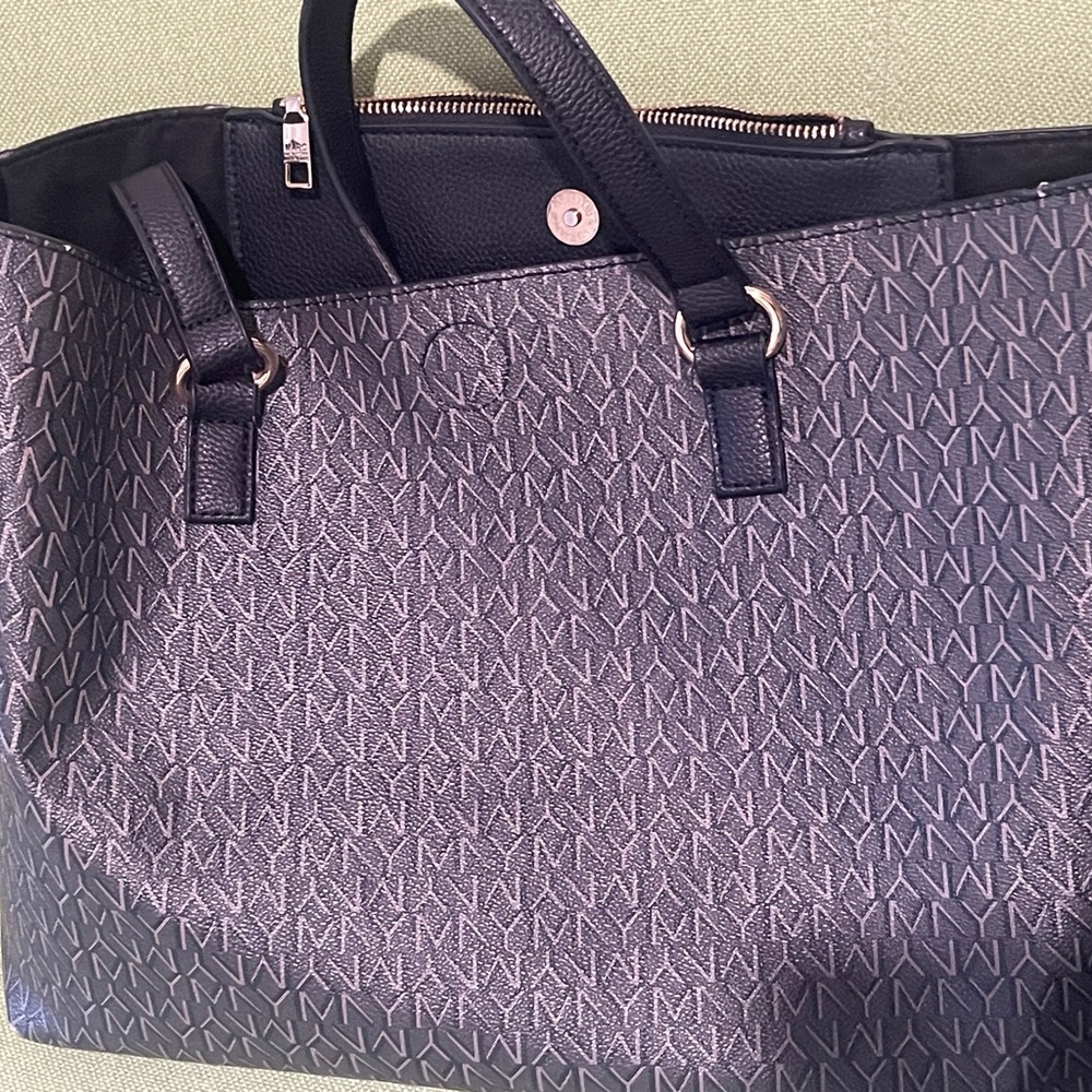 Marc New York Black and Gray Monogram Tote